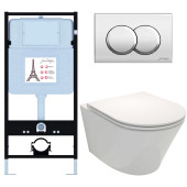 E21750RU-CP Унитаз c инсталляцией Rodin+ сиденье тонкое микролифт, клавиша хром (E36495-NF+E36496-CP+EDY102+E23280) E21750RU-CP
