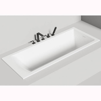 Salini Cascata KIT Ванна встраиваемая, с прямоугольной чашей, 170х75х60см, регулируемые ножки, донный клапан UpDown, сифон S-Sense, цвет: белый матовый. 104313M-3