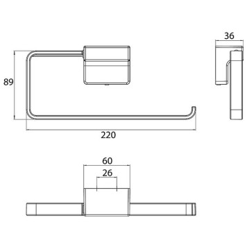 Emco Cue Полотенцедержатель-кольцо, открытый справа, 220mm, цвет хром-1