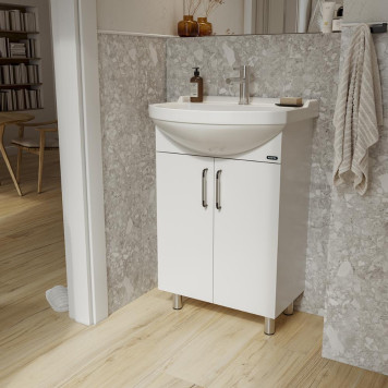 РОНДО 56 Тумба напольная 520х820х298, бел (подходит умывальник мебельный Рондо 56) RNDSACW56013F1-3