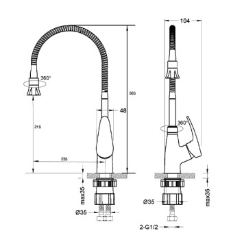 LM0413CLINARAСмеситель для кухни, с гибким изливом и 2х-функциональным аэратором, хром LM0413C-1