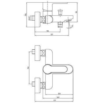 102102475EX NITA смеситель для ванны 102102475EX-1