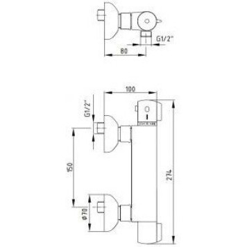 102102341EX THERMOSTATIC термостатический смеситель для душа 102102341EX-1