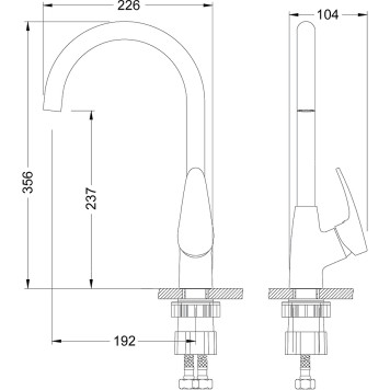 LM0405CLINARAСмеситель для кухни с высоким поворотным изливом, хром LM0405C-1