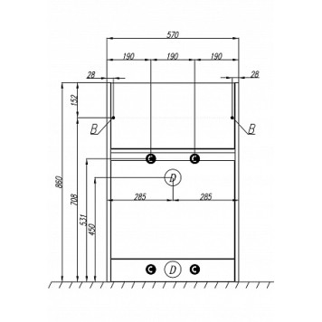 1A2359K0LH010 Набор: 1A235901LH010 Тумба-умывальник Лондри 60/ 1A72243KLH010 Раковина Лондри 120 правая, бел. 1A2359K0LH010-1
