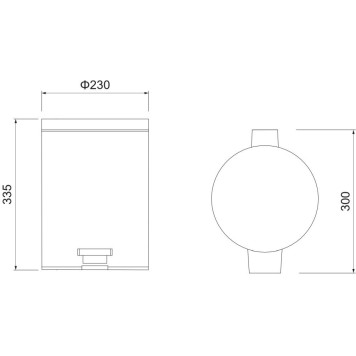 AQ4992CR корзина для мусора с педалью, 8л, полир. хром AQ4992CR-1