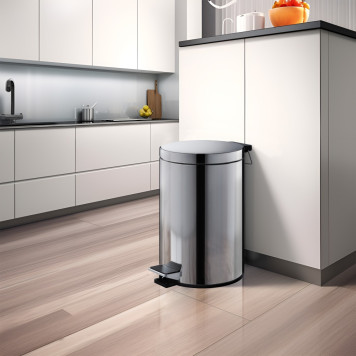 AQ4992CR корзина для мусора с педалью, 8л, полир. хром AQ4992CR-2