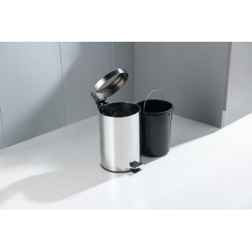 AQ4992CR корзина для мусора с педалью, 8л, полир. хром AQ4992CR-5