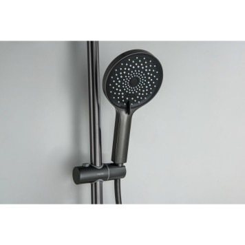 AQ1748BGM ЛУГАНО смеситель для ванны с душевым гарнитуром 3jet, оружейная сталь (шлиф. черный хром) AQ1748BGM-7