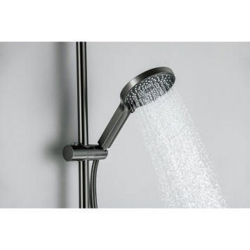 AQ1748BGM ЛУГАНО смеситель для ванны с душевым гарнитуром 3jet, оружейная сталь (шлиф. черный хром) AQ1748BGM-9