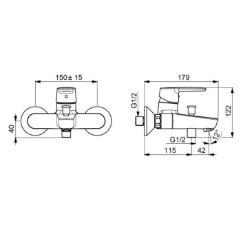3940Y Saga смеситель для ванны 3940Y-1