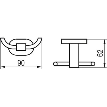 Крючок двойной CR 100.00 X07P186-1