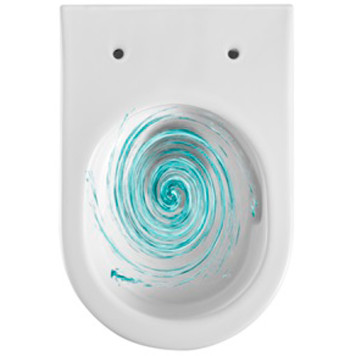 AQ1365T-00 ОБЕРОН Унитаз подвесной безободковый 531360344мм смыв TORNADO, тонкое сиденье с механизмом плавного закрывания, крепеж AQ1365T-00-1