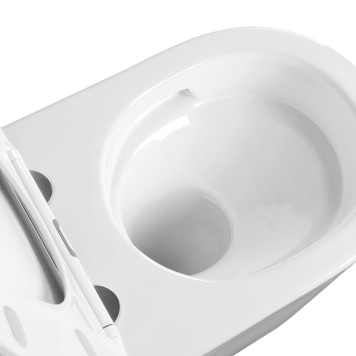 AQ1365T-00 ОБЕРОН Унитаз подвесной безободковый 531360344мм смыв TORNADO, тонкое сиденье с механизмом плавного закрывания, крепеж AQ1365T-00-4