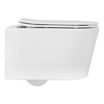 AQ1365T-00 ОБЕРОН Унитаз подвесной безободковый 531360344мм смыв TORNADO, тонкое сиденье с механизмом плавного закрывания, крепеж AQ1365T-00-6