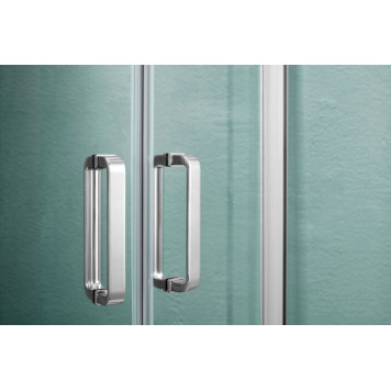 AQ ARI KV 09020CH Душевой уголок квадратный, двери раздвижные 900x900x2000 профиль хром, стекло прозрачное AQ ARI KV 09020CH-1