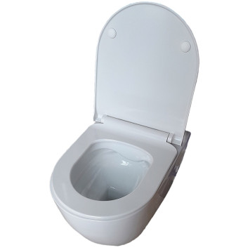 AQ0700-01 ПОЛАРИС унитаз подвесной безободковый, белый 360518360 мм, крышка-сиденье с механизмом плавного закрывания из дюропласта, крепеж AQ0700-01-1