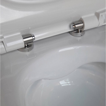 AQ0700-01 ПОЛАРИС унитаз подвесной безободковый, белый 360518360 мм, крышка-сиденье с механизмом плавного закрывания из дюропласта, крепеж AQ0700-01-5