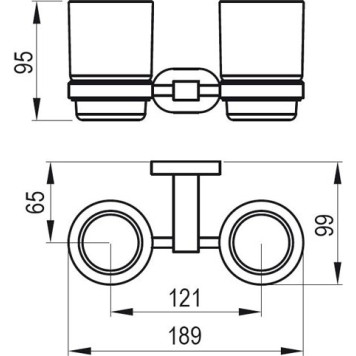 Держатель с двумя стаканами (стекло) CR 220.00 X07P189-4