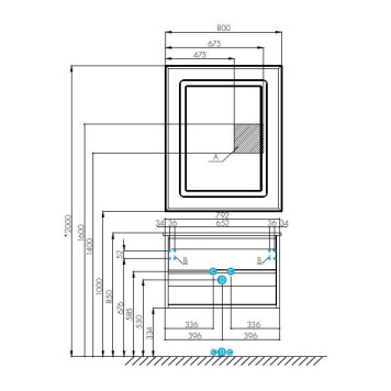 1A2267K3RN010 Набор: 1A226701RN010 Тумба-умывальник Римини 80 NEW / 1A722931AG010 Раковина Айрис 80 1A2267K3RN010-1