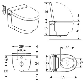 146.210.11.1 AquaClean Mera Comfort подвесной унитаз-биде, белый 146.210.11.1-1