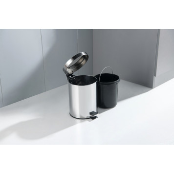 AQ4991CR корзина для мусора с педалью, 5л, полир. хром AQ4991CR-5