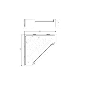 AQ4976MB угловая полка для душа со стеклоочистителем, матовый черный AQ4976MB-1