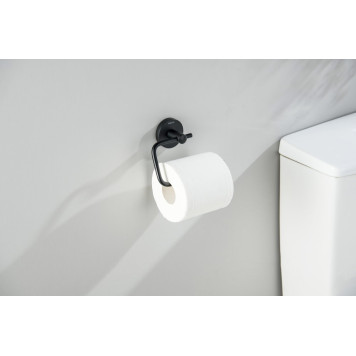 AQ4218MB ОБЕРОН бумагодержатель квадратный, матовый черный AQ4218MB-4