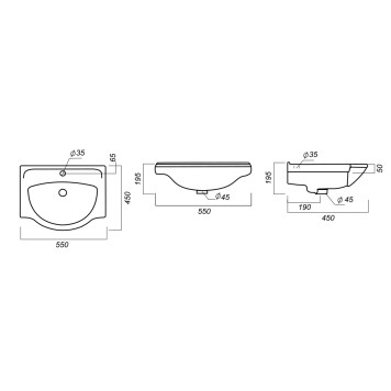 РЕАЛ 56 Умывальник (WB.FN/Real/56-C/WHT.G/S1) WB.FN/Real/56-C/WHT.G/S1-2