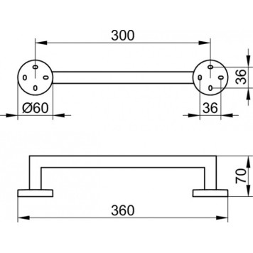 19007010000 EDITION 90 Поручень 360мм, хром 19007010000-2