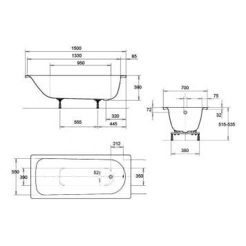Ванна Eurowa ванна мод. 310-1 150х70 119612030001-1