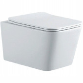 AQ0530N-00 ЛИБРА New Унитаз подвесной безободковый 525360290мм, тонкое сиденье с механизмом плавного закрывания, крепеж AQ0530N-00