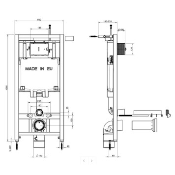 E21750RU-00 Унитаз c инсталляцией Rodin+, сиденье тонкое микролифт, панель для двойного смыва, глянцевый белый (E36495-NF+E36496-00+EDY102+E23280) E21750RU-00-4