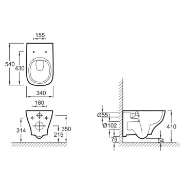 E21750RU-00 Унитаз c инсталляцией Rodin+, сиденье тонкое микролифт, панель для двойного смыва, глянцевый белый (E36495-NF+E36496-00+EDY102+E23280) E21750RU-00-6