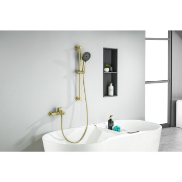 AQ1748BG ЛУГАНО смеситель для ванны с душевым гарнитуром 3jet, шлиф. золото AQ1748BG-4