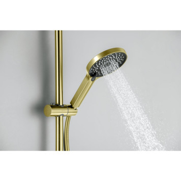 AQ1748BG ЛУГАНО смеситель для ванны с душевым гарнитуром 3jet, шлиф. золото AQ1748BG-9