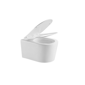 AQ1363WT-00 ОБЕРОН Унитаз подвесной безободковый tornado 531360344мм, тонкое сиденье с механизмом плавного закрывания, крепеж AQ1363WT-00-3