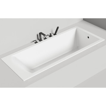 Salini Cascata KIT Встраиваемая ванна 170.6х75.1х60см., донный клапан Click-Clack белый, сифон, ножки, мат-л: S-Sense, цвет: белый матовый. 104813M-1