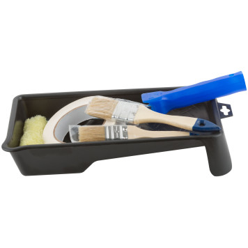 Набор для покраски дверей и окон (ванночка 290х150 мм + валик полиакрил 100 мм + малярная лента 25 мм x 50 м + кисти 25 ; 38 мм)-3