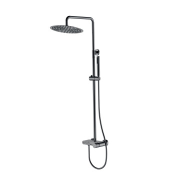 Boheme Stick Spirale Душевая стойка: смеситель, ручнной и верхний душ 30 см, цвет: shine gun metall 128-SGM.4