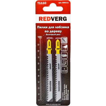 Пилка для лобзика REDVERG по дереву, ДСП T111C грубый рез, HCS (2шт )(820111)