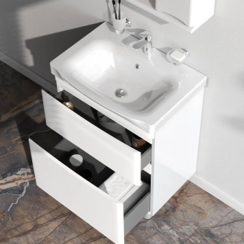 M80FSX0652WG База под раковину напольная 65 см, 2 ящика, белый глянец-2