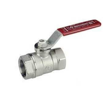 Кран шаровой, Giacomini, R250D, стандартный проход, 1/2, ВВ, ручка-рычаг красный, латунь, хромированный
