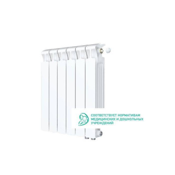 Rifar Monolit Ventil 500 6 секций, нижнее правое подключение (белый)