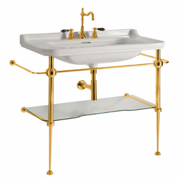 Kerasan Waldorf Консоль с раковиной 100х55см, на 1 отв, напольная, цвет: консоли: oro (золото)-1