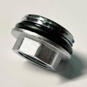 Переходник НВ 1 х 1/2 с прокладкой O-RING, хромированный