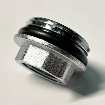 Переходник НВ 1 х 1/2 с прокладкой O-RING, хромированный