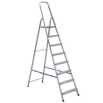 Стремянка Алюмет 8 ступеней алюминиевая матовая