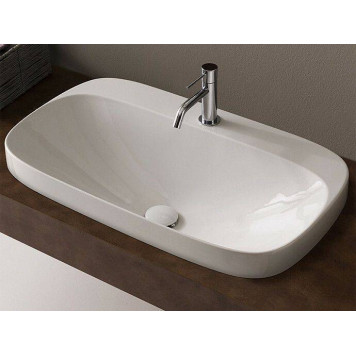 Раковина, Scarabeo, Moon, шгв 720-420-180, отверстия для смесителя-1, цвет-белый