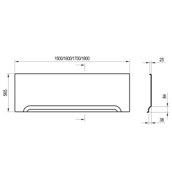 Ravak Панель передняя для ванны 160см., универсальная, цвет: белый. CZ001S0A00-2